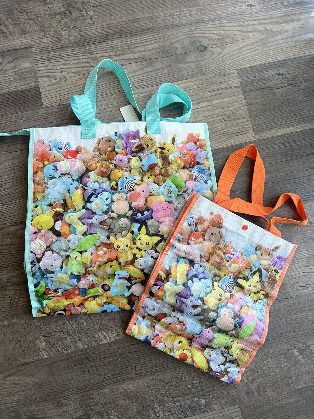 Pokemon Center Tokyo Japan Limited Shopping Tote Bag Pokemon Pattern Set Of 2