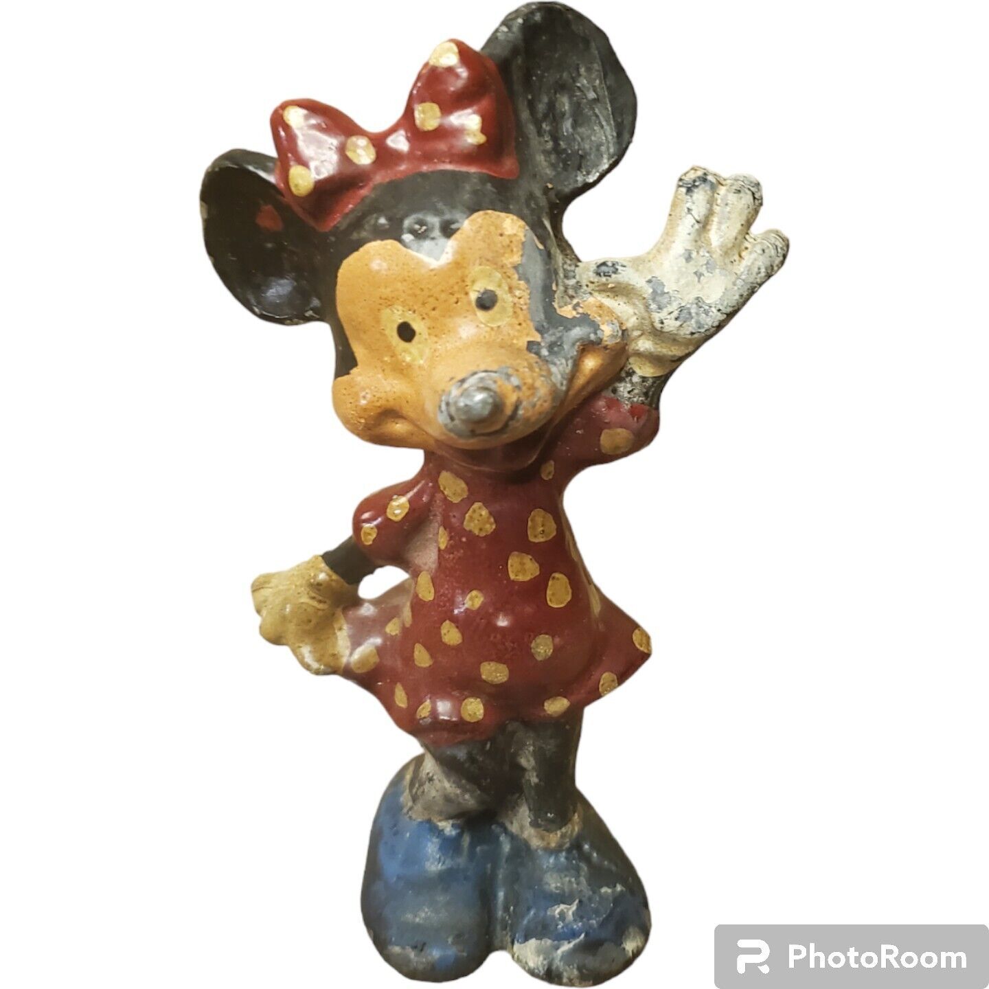 🐁 Antique Vintage Disney Minnie Mouse Lead Figure 1930s 1940s - RARE - 5\