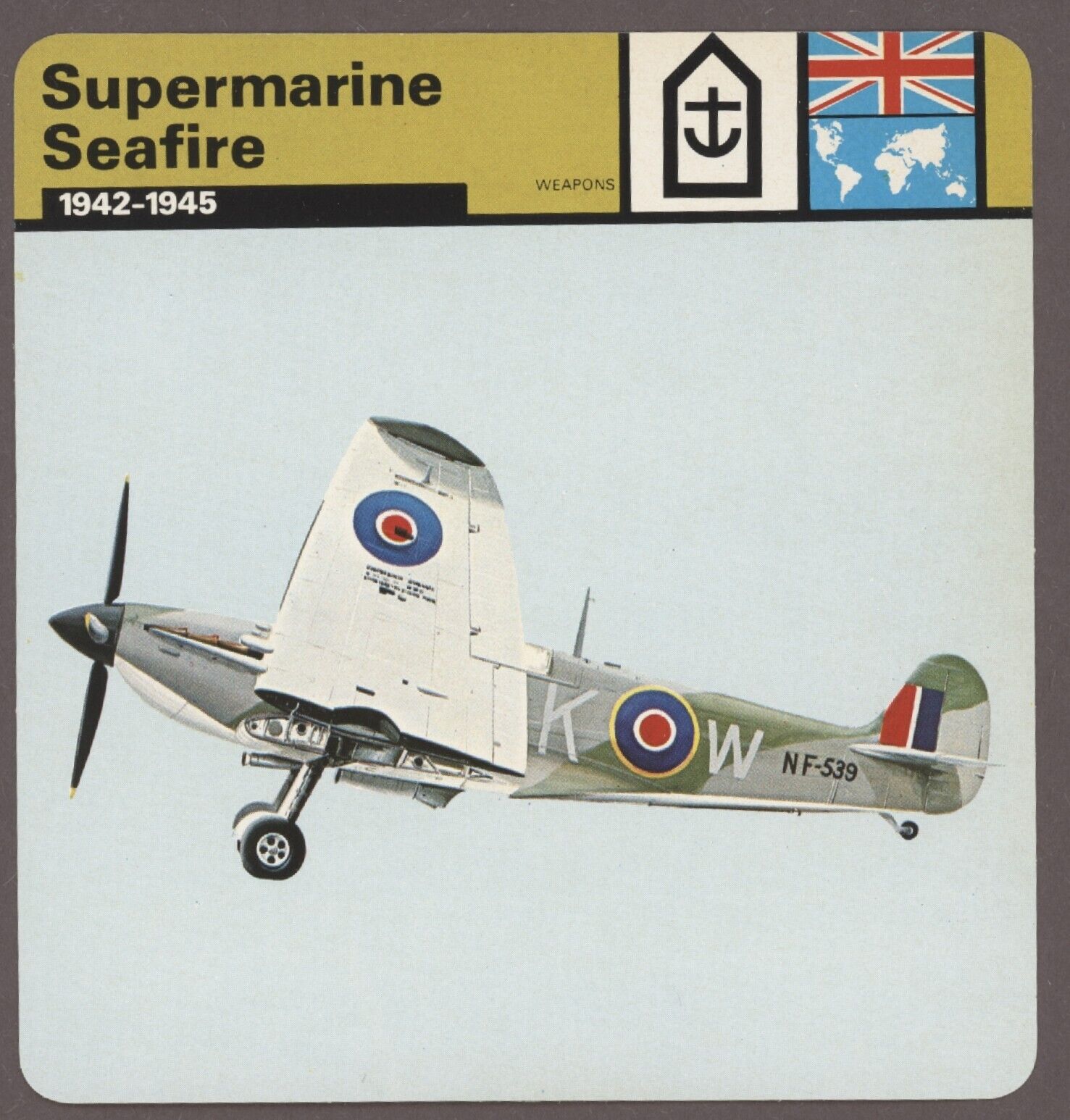 Supermarine Seafire  Edito Service Card Second World War II Weapons