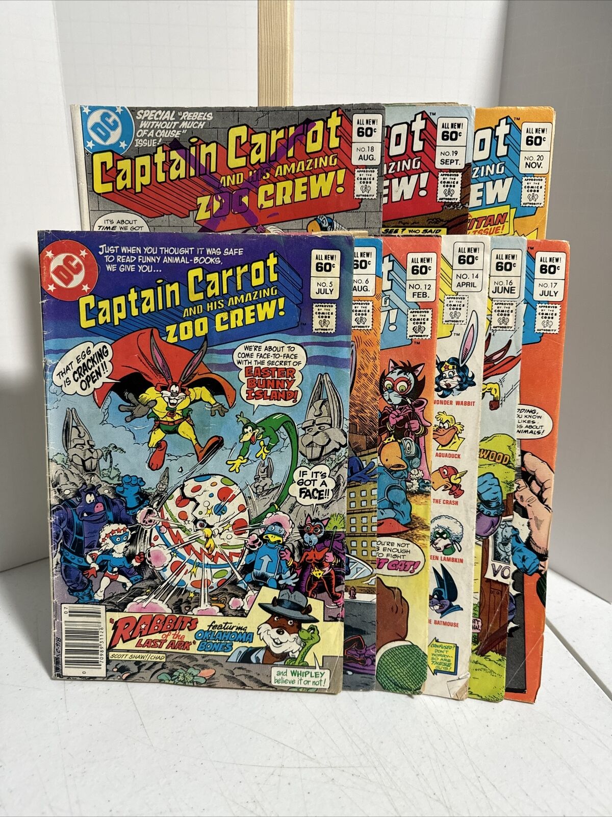 Lot Of 9- Captain Carrot and His Amazing Zoo Crew #5,6,12,14, 16-20 Low Grade