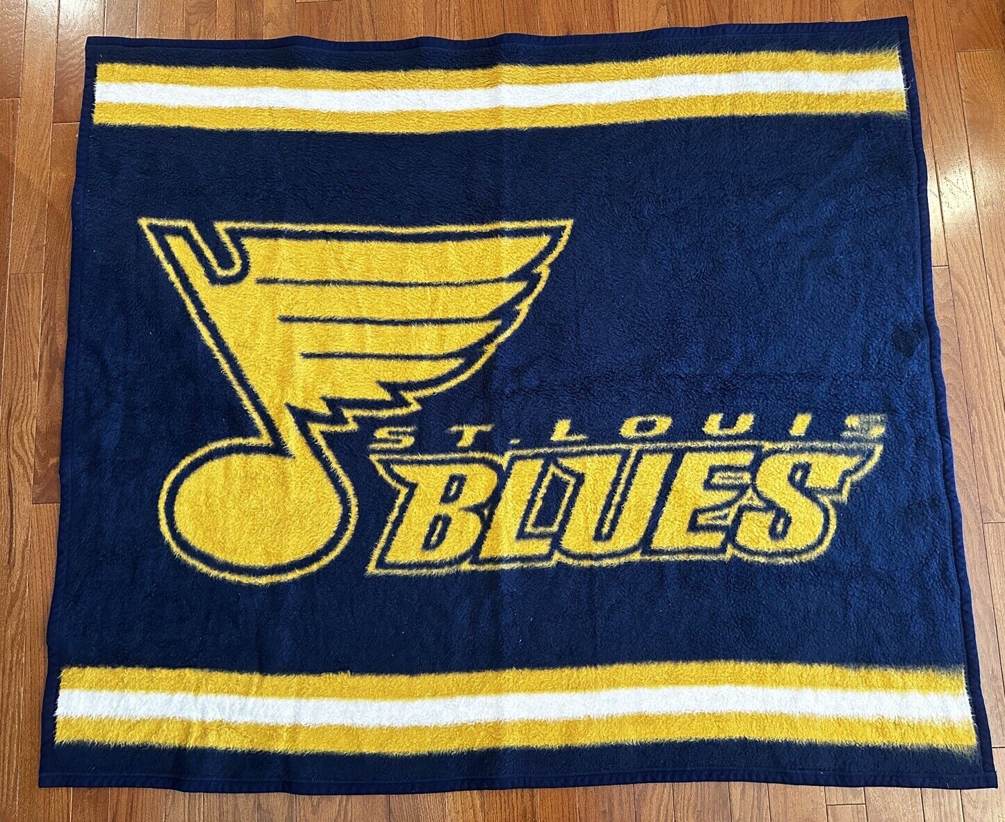 Vintage Biederlack Throw St. Louis Blues Hockey Stadium Blanket USA 48x55
