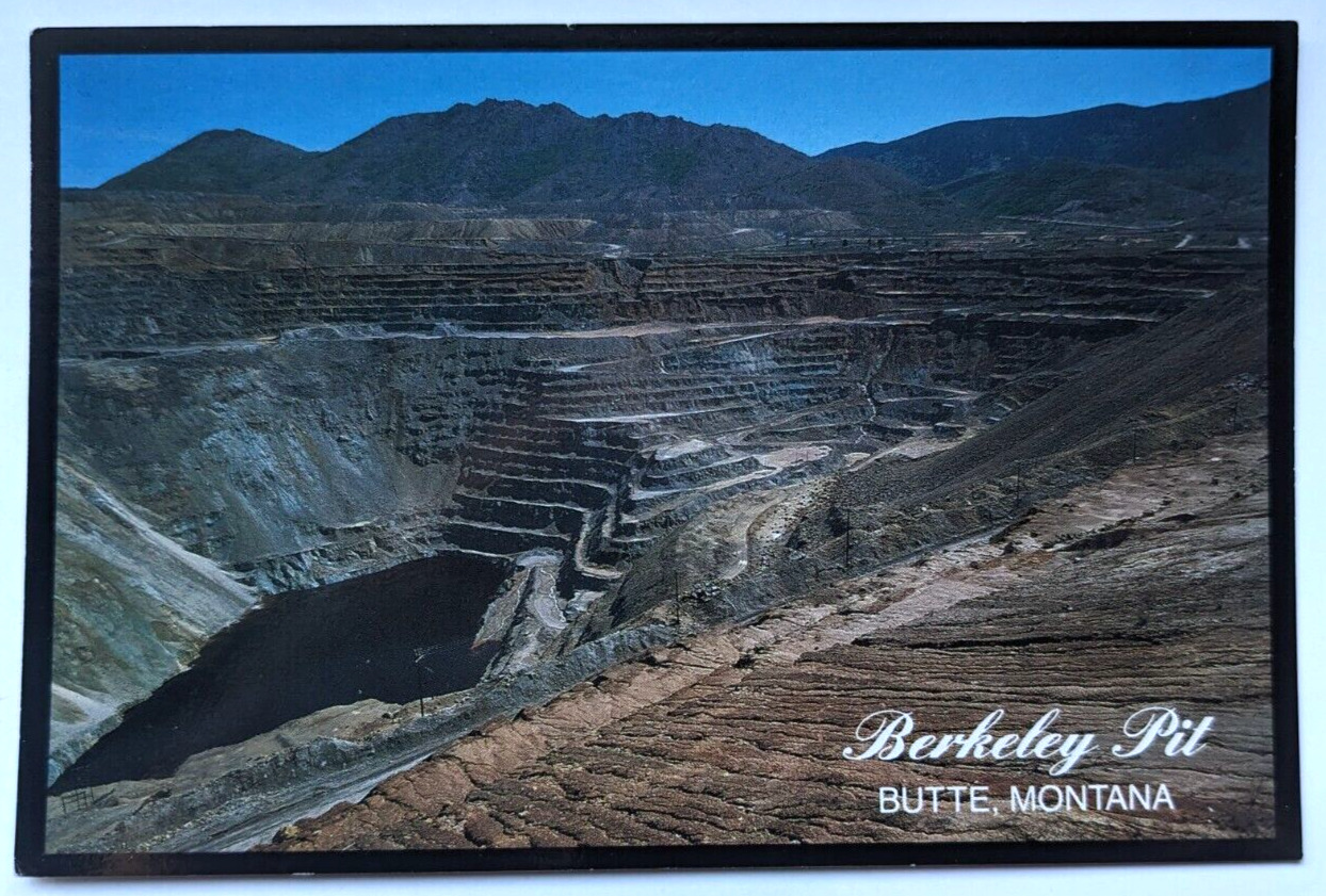 Butte MT Montana Berkeley Open Pit Copper Mine Mining Vintage Postcard c1980s?