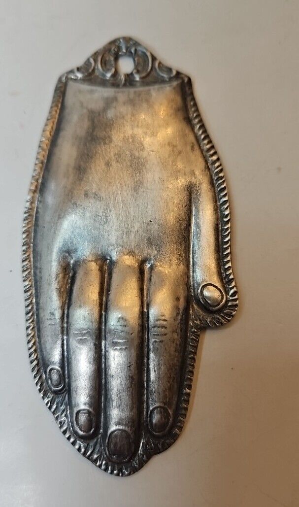 Antique Pewter Silver GERMAN Hand Milagro Ex Voto 5\