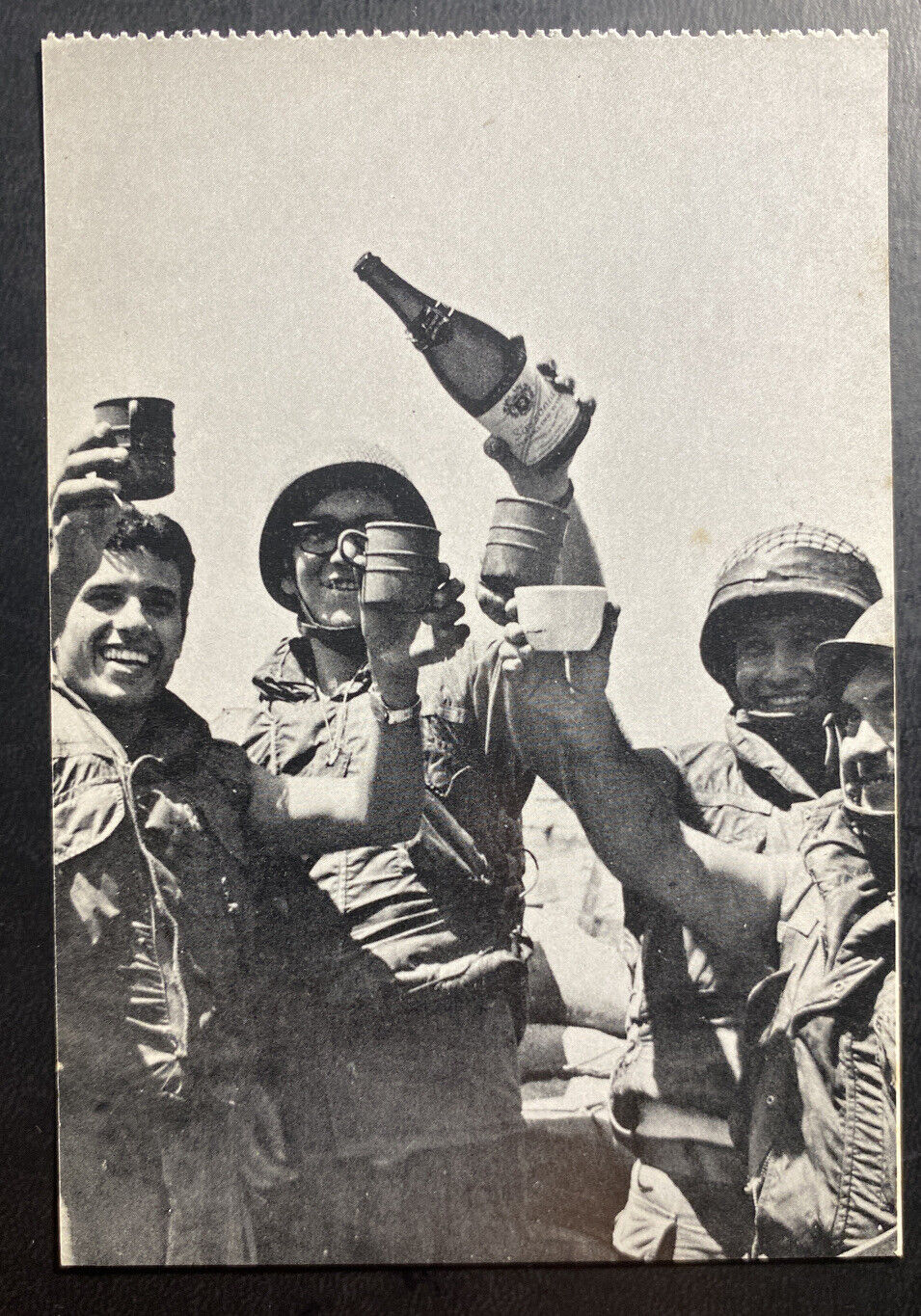 Mint Israel Real Picture Postcard RPPC 6 Days War 1967 Soldiers Cheers