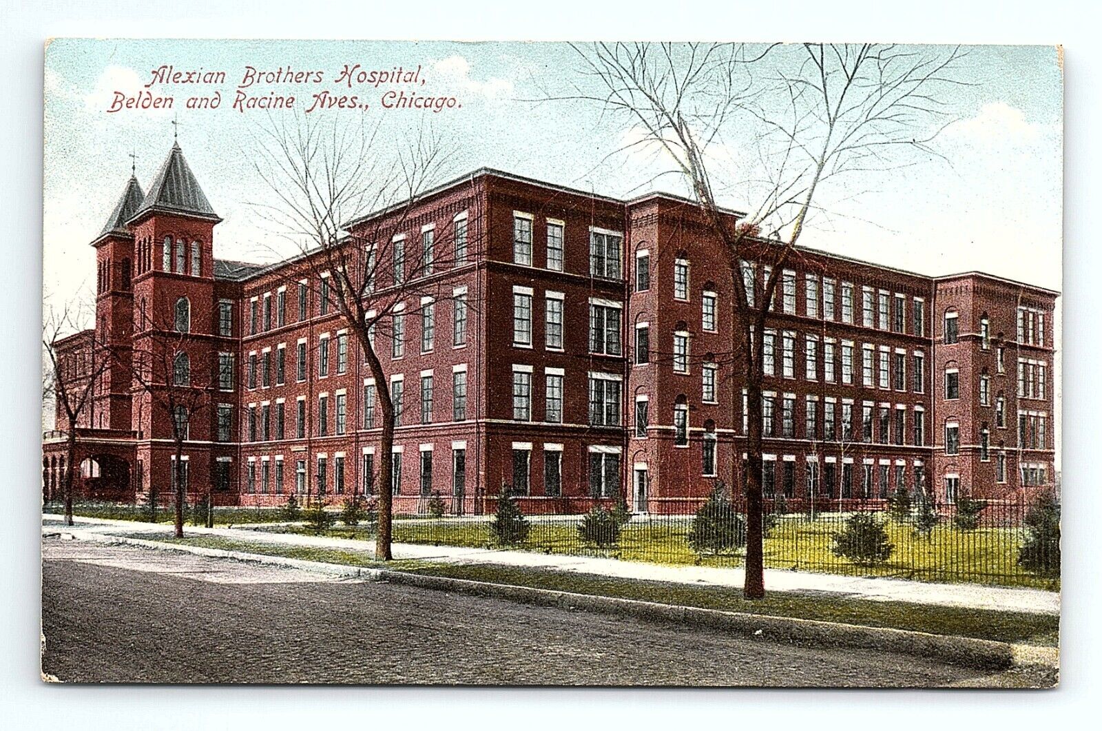 Alexian Brothers Hospital Belden And Racine Aves Chicago Illinois VTG Postcard