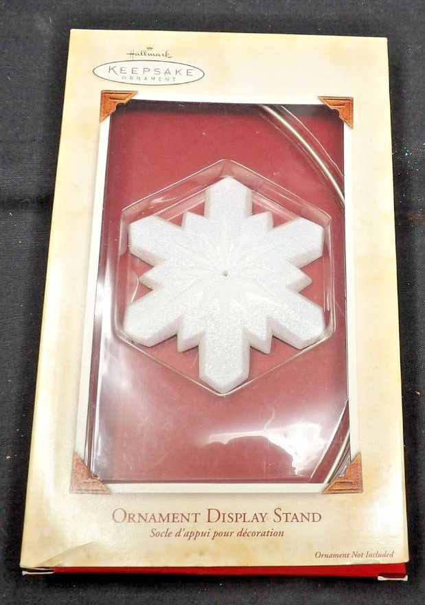 Vintage NIB 2002 Hallmark Keepsake Glittery Snowflake Ornament Display Stand