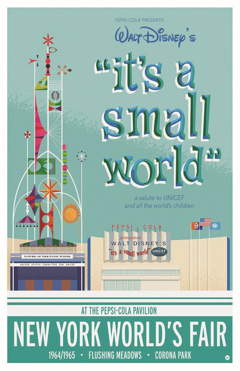 it\'s a small world New York World\'s Fair Unicef Pepsi Retro Poster 11x17 Disney