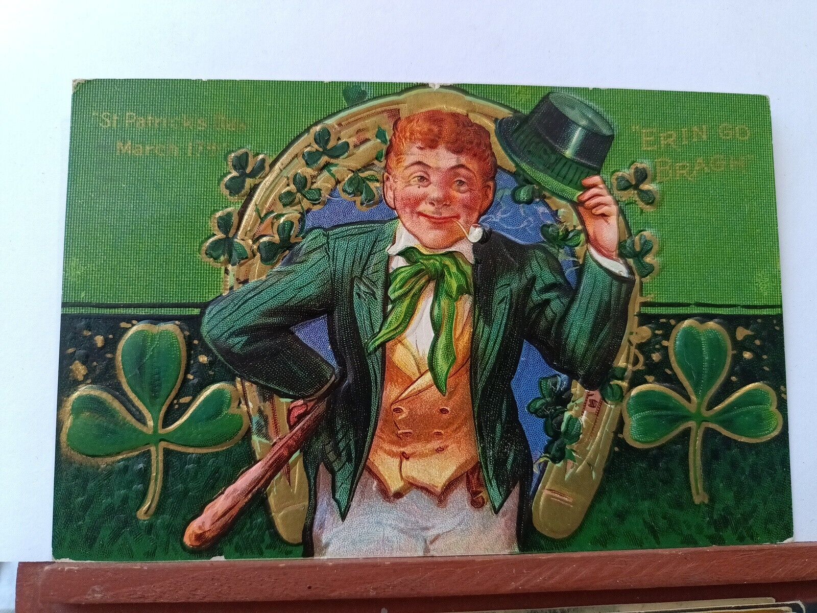 Vintage postcard. St Patrick\'s Day. Erin Go Bragh Series # 4, PMK 1910 (N20)