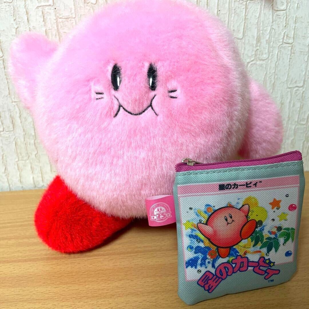 Kirby The Star 25th Anniversary Classic Plush Toy Sanei With Pouch RARE 28cm