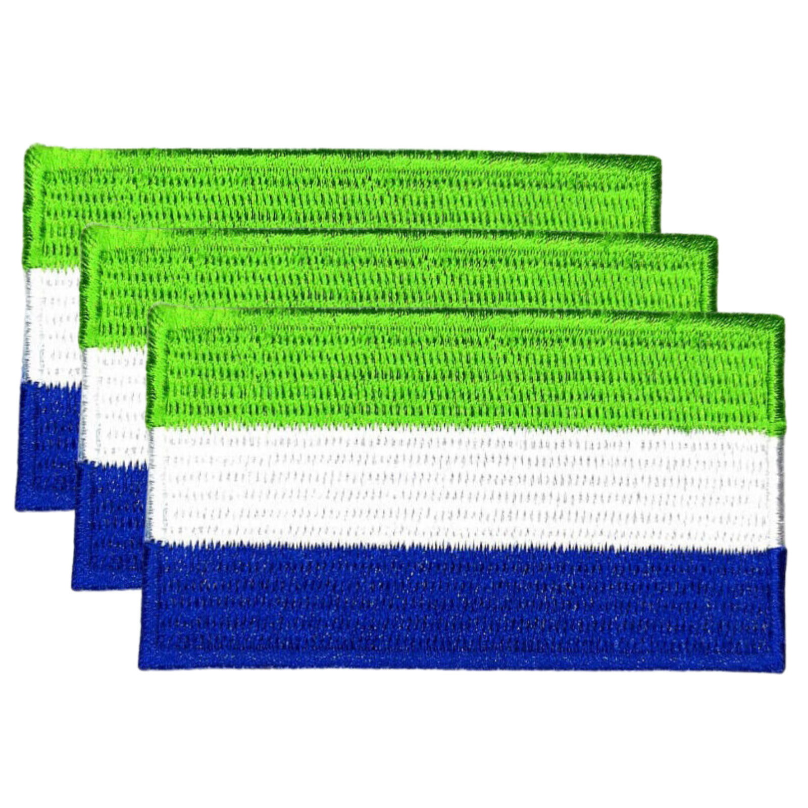 Sierra Leone International Country Flag Iron On Patch Embroidered Sew Badge x3