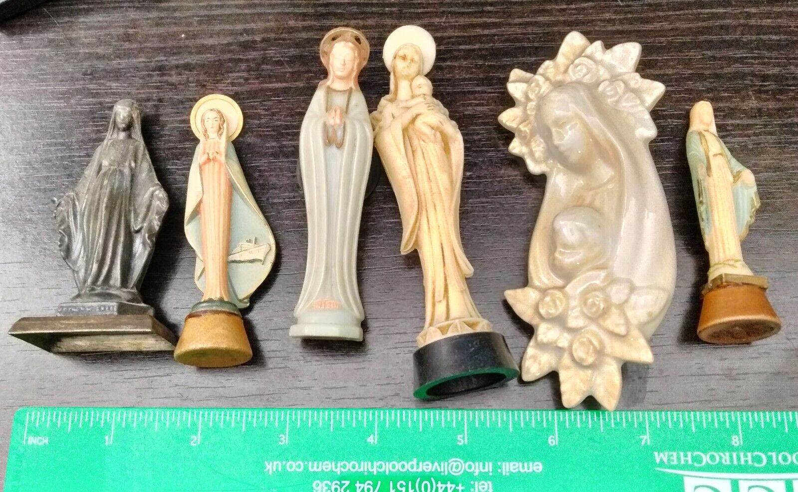 6 vintage antique Virgin Mary & Madonna with Jesus small figures figurines