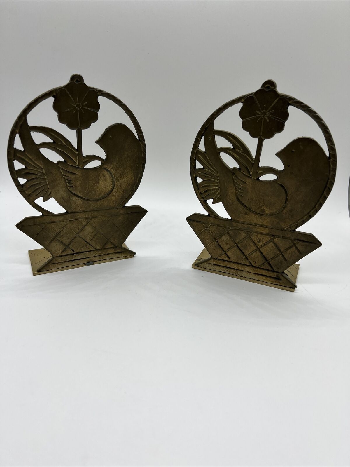 Vintage Marco Polo Import Brass Bird Bookends