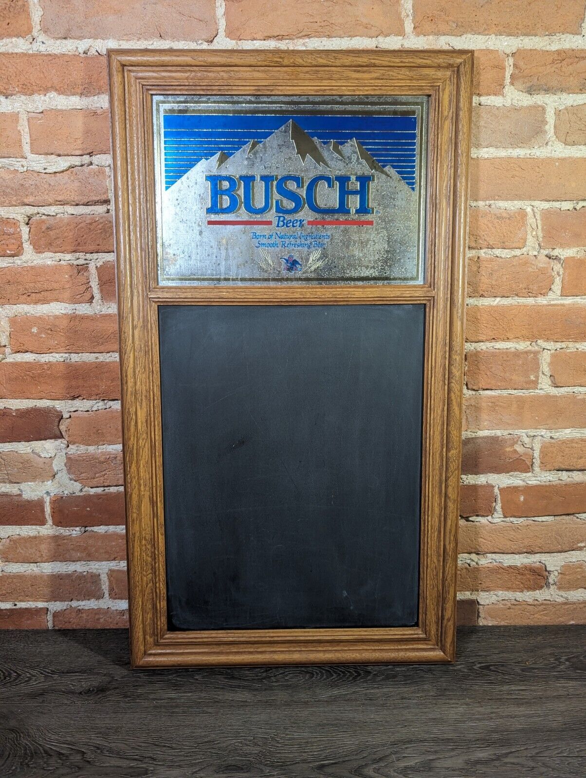 1980s Busch Vintage Bar Advertising Mirror Specials Chalkboard