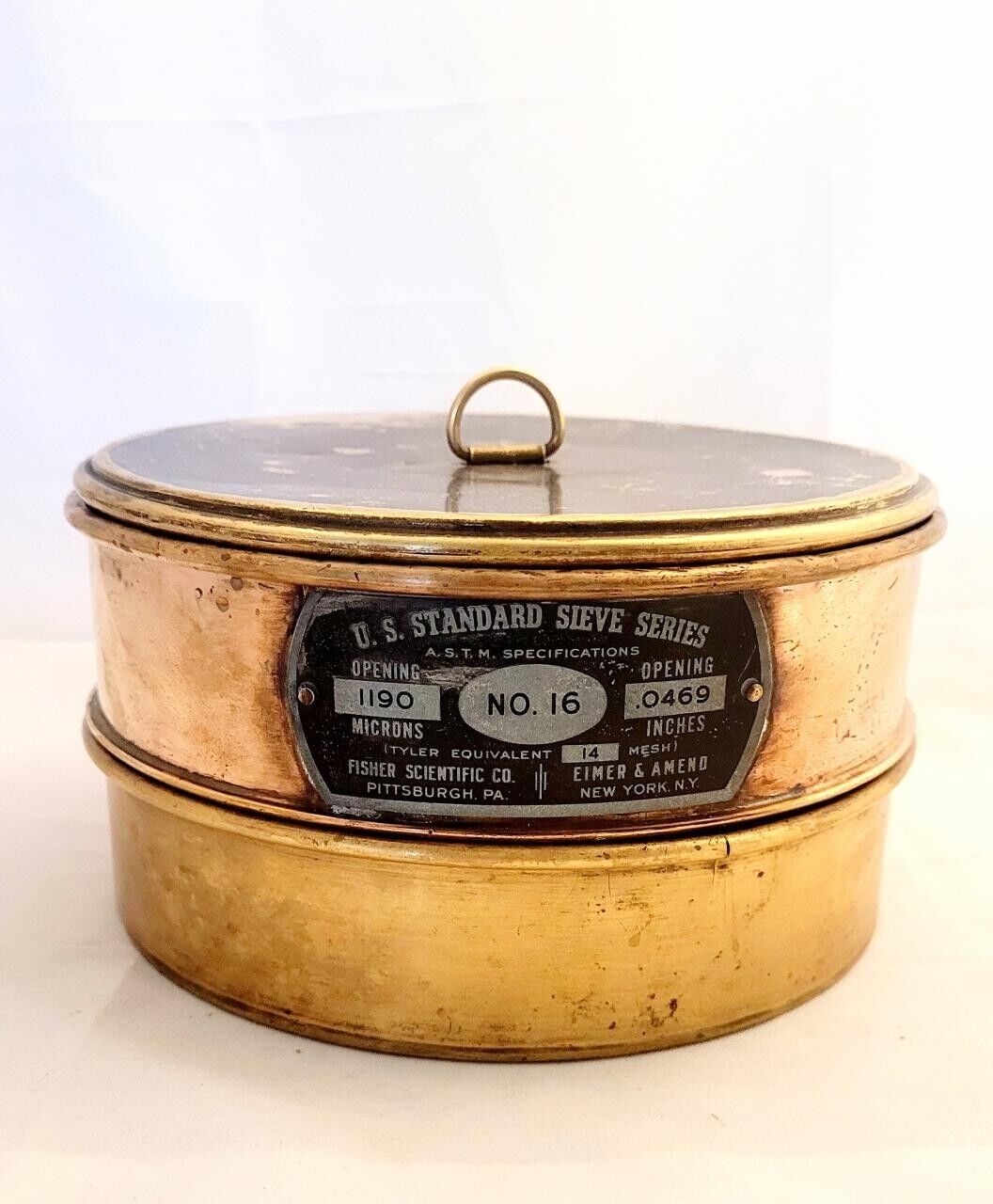 Vintage #16 Brass US Sieve Gold Mining Pan