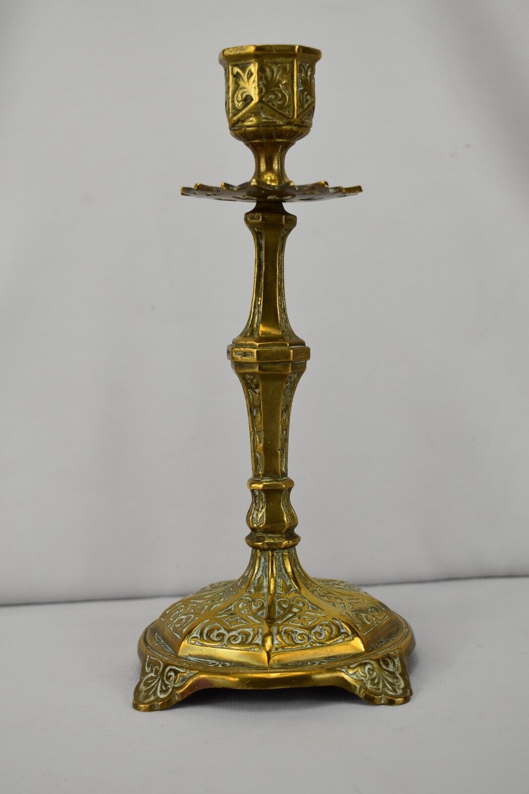 Antique European Brass Candlestick