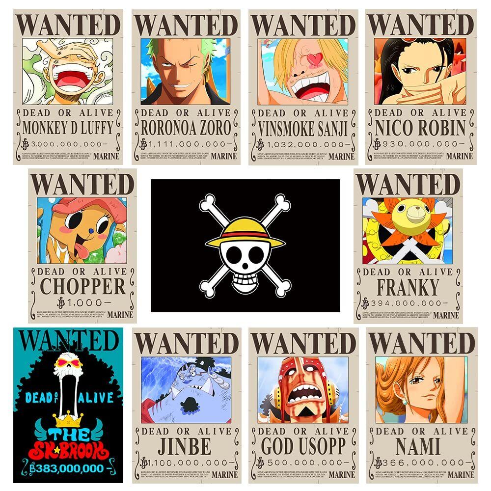 TYZZHOA 11 PCS Anime [OP] Wanted Bounty Posters, Nika Luffy 3 billion Updated...