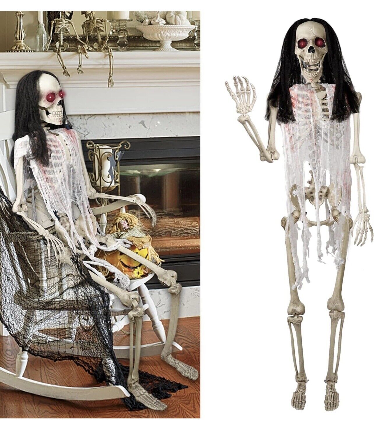 DR.DUDU Halloween Skeleton 5.4 Ft Full Body Posable Joints, READ INFO