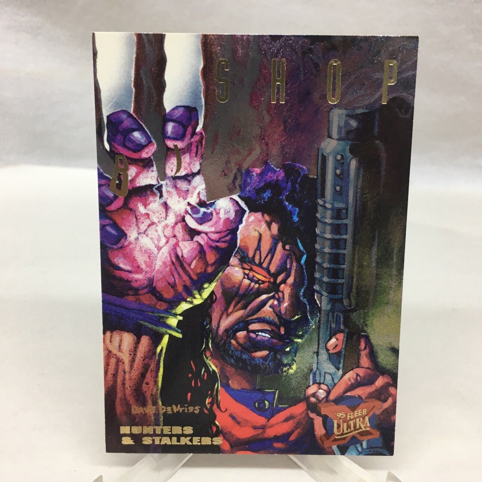 1995 Fleer Ultra Marvel X-Men Hunters and Stalkers #5 Bishop Rainbow Insert Card