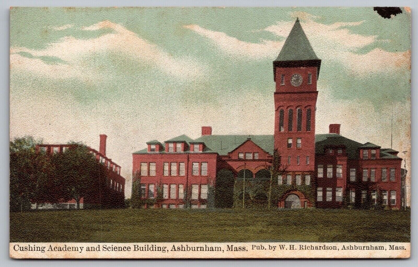Cushing Academy Science Building Ashburnham Massachusetts Clock Tower Postcard