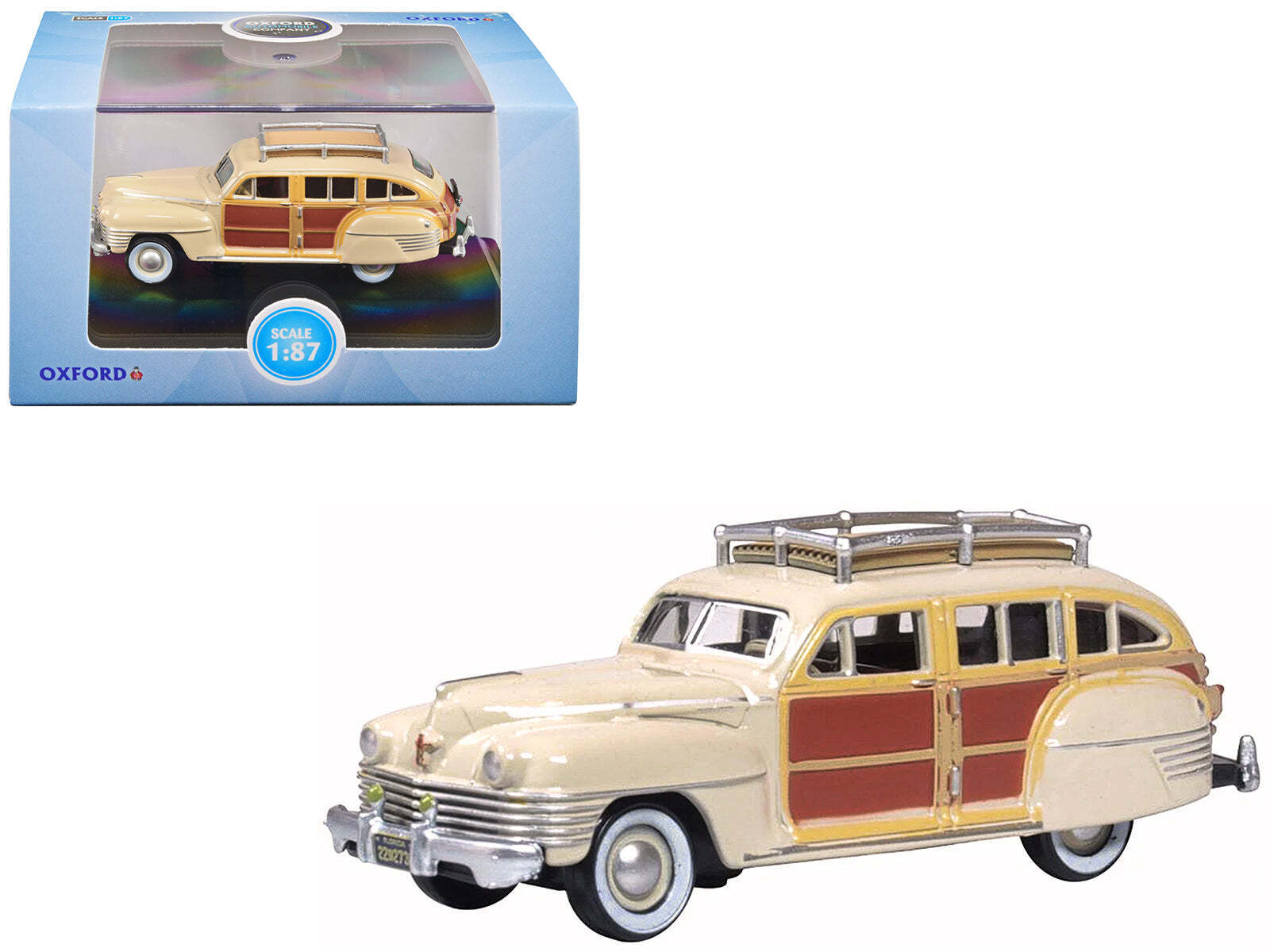 1942 Chrysler Town Country Woody Wagon Catalina Wood 1/87 HO Diecast Model Car