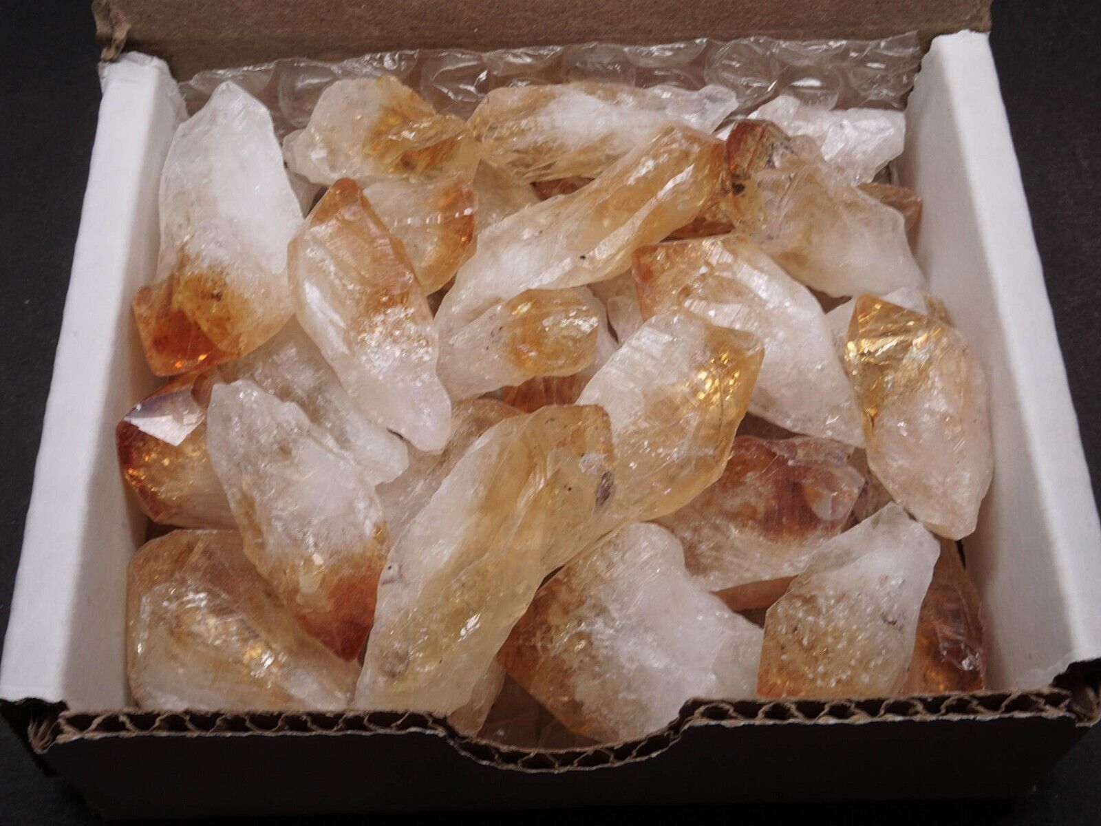Citrine Crystal Points 1/2 Lb Box Natural Yellow Gold Crystal Points Gemstones