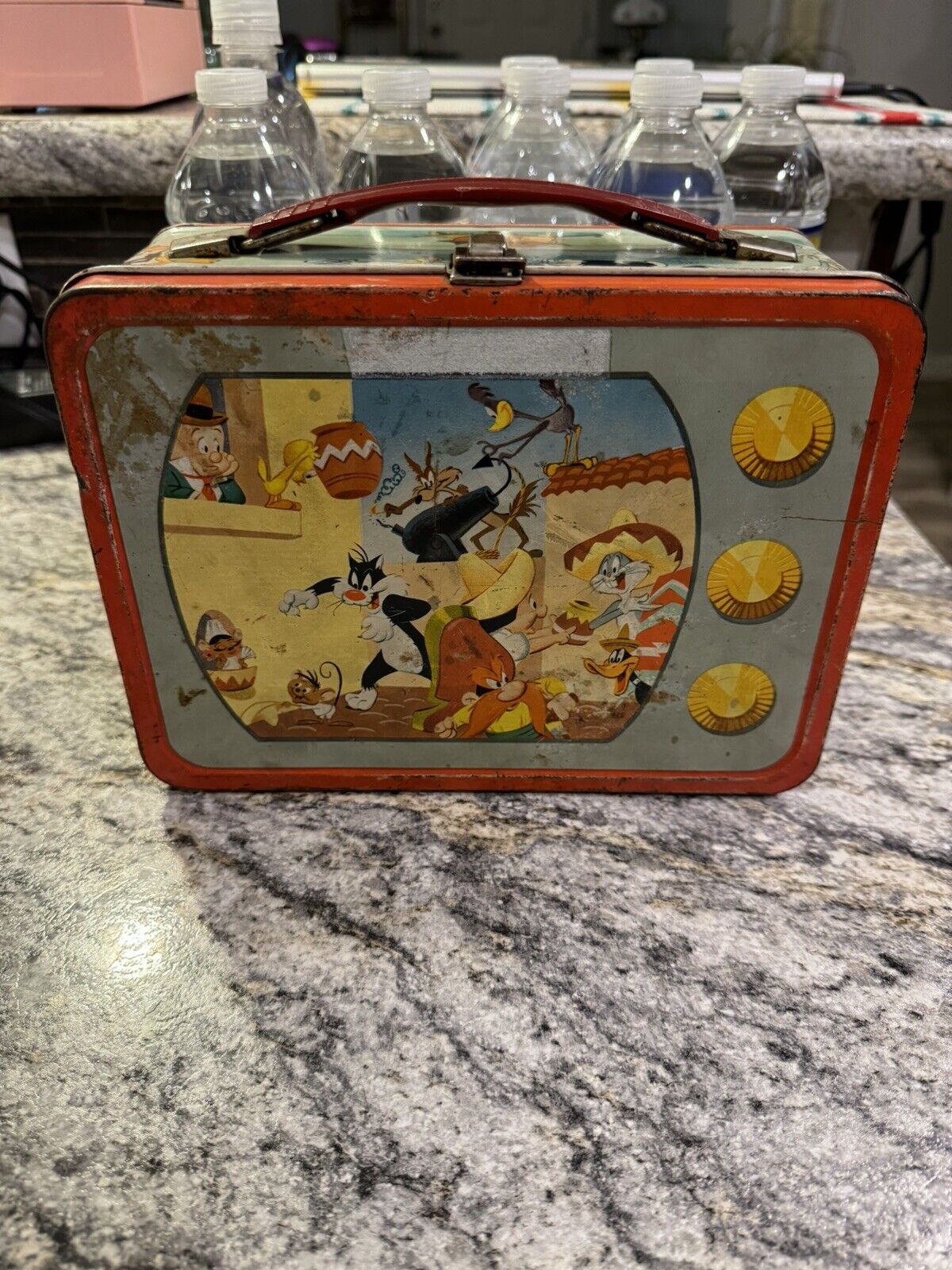 VINTAGE SYLVESTER LOONY TUNES METAL LUNCH BOX 1959
