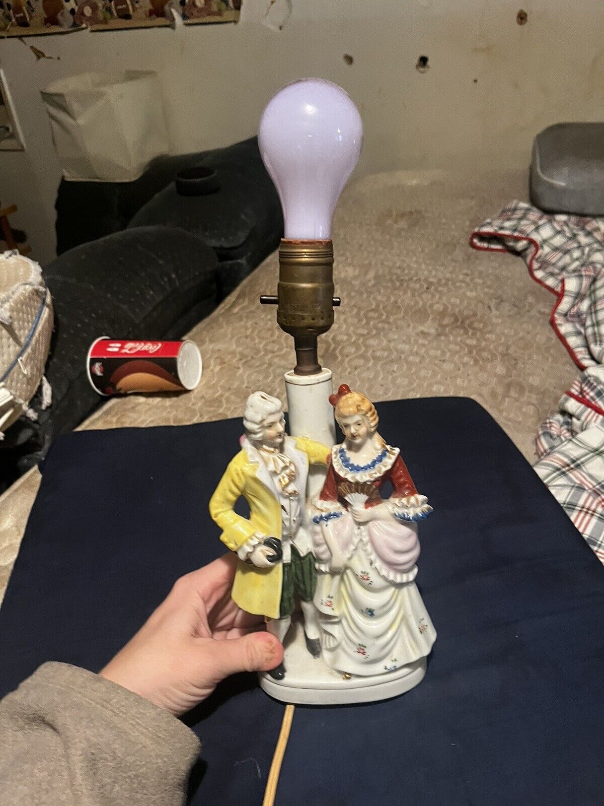ANTIQUE:  Dresden STYLE Porcelain Lamp