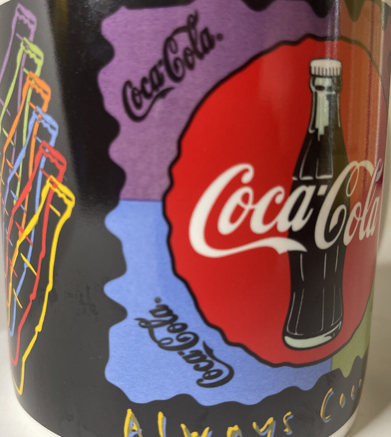 Vintage 1995 Coca-Cola Coke Collector\'s Mug “Always Fun” 80’s/90’s Retro Neon