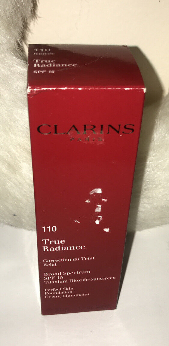 Clarins True Radiance Perfect Skin Foundation #110 HONEY SPF 15 NIB 1.1 oz.NEW