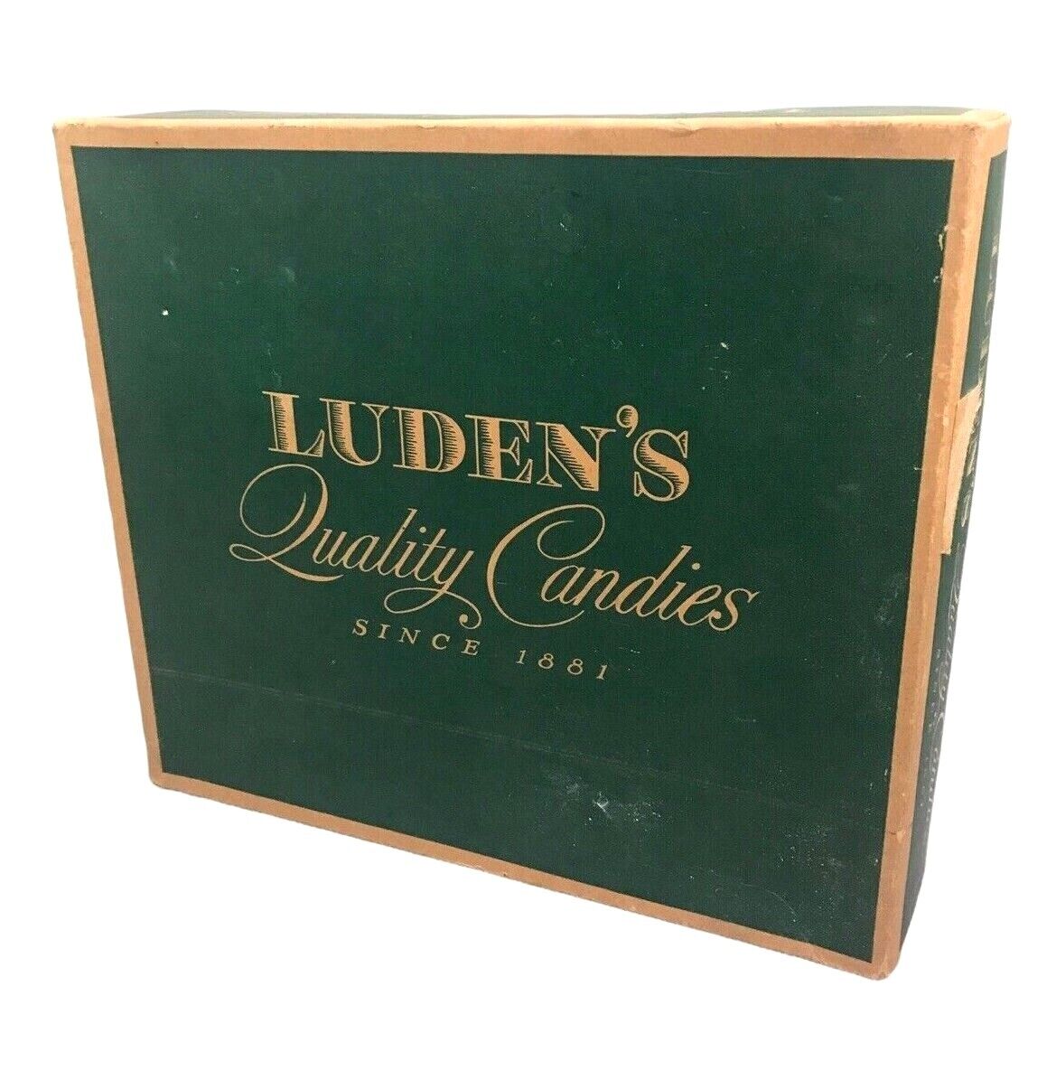 Vintage Luden\'s Quality Candies Empty Cardboard Paper Candy Chocolates Box Green