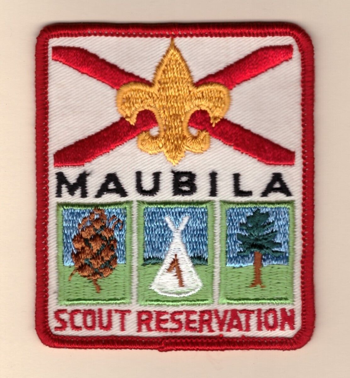 Camp Maubila Sct. Res.  - Mobile Area Council  - Mint  - Red Border