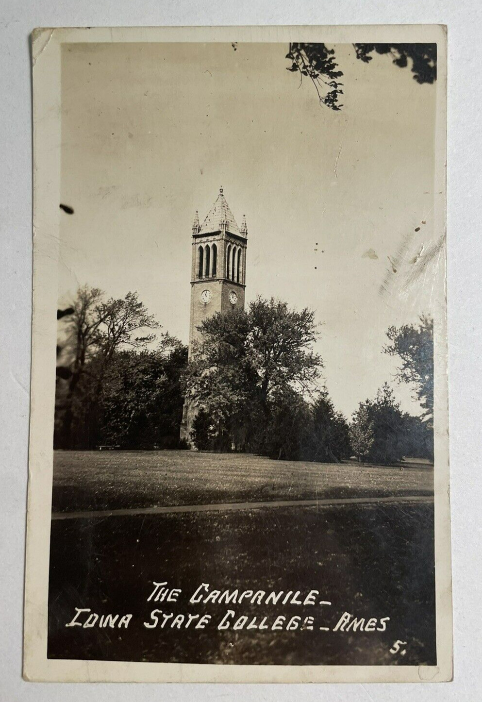 Vtg Ames Iowa IA State College The Camprnile 1943 Antique Postcard