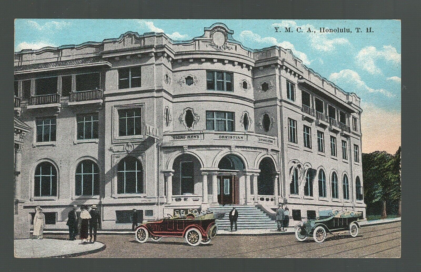 Postcard YMCA Building Honolulu Oahu Island Hawaii The Island Curio Company 1910