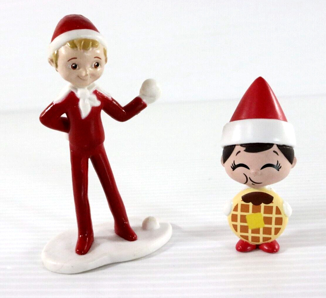 Elf on the Shelf Lot of 2 Figures Mini Merry Cake Topper Christmas Holiday Toys