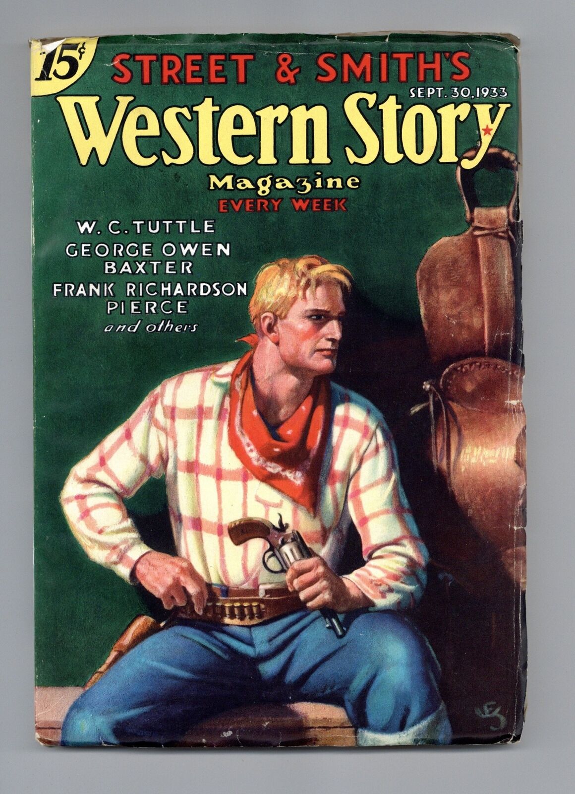Western Story Magazine Pulp 1st Series Sep 30 1933 Vol. 124 #6 FN/VF 7.0