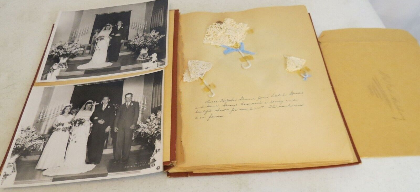 1940's Greeting Card Scrapbook Shower Wedding Ogallala NE Elmshaeuser Walker