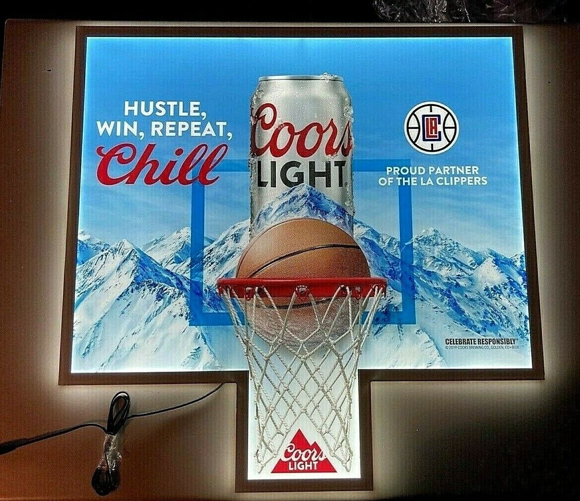 New Coors Light Clippers Basketball Large BEER LED Beer Sign bar Light