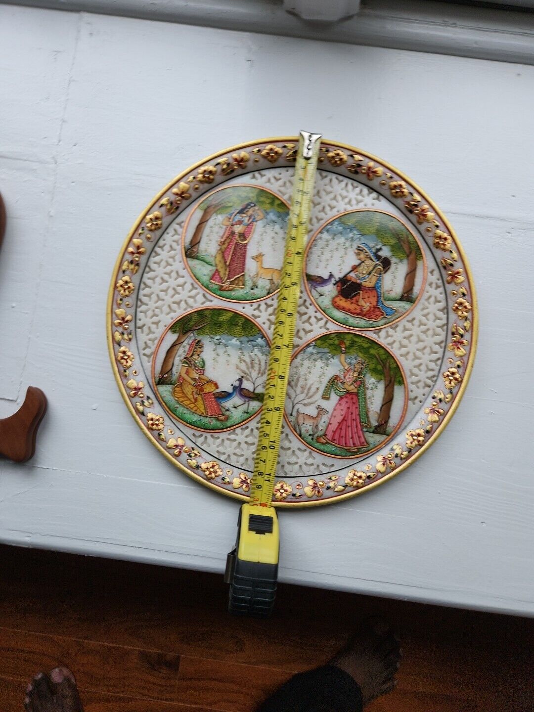 Beautiful Enamel Painted Decorative Plate India With Stand
