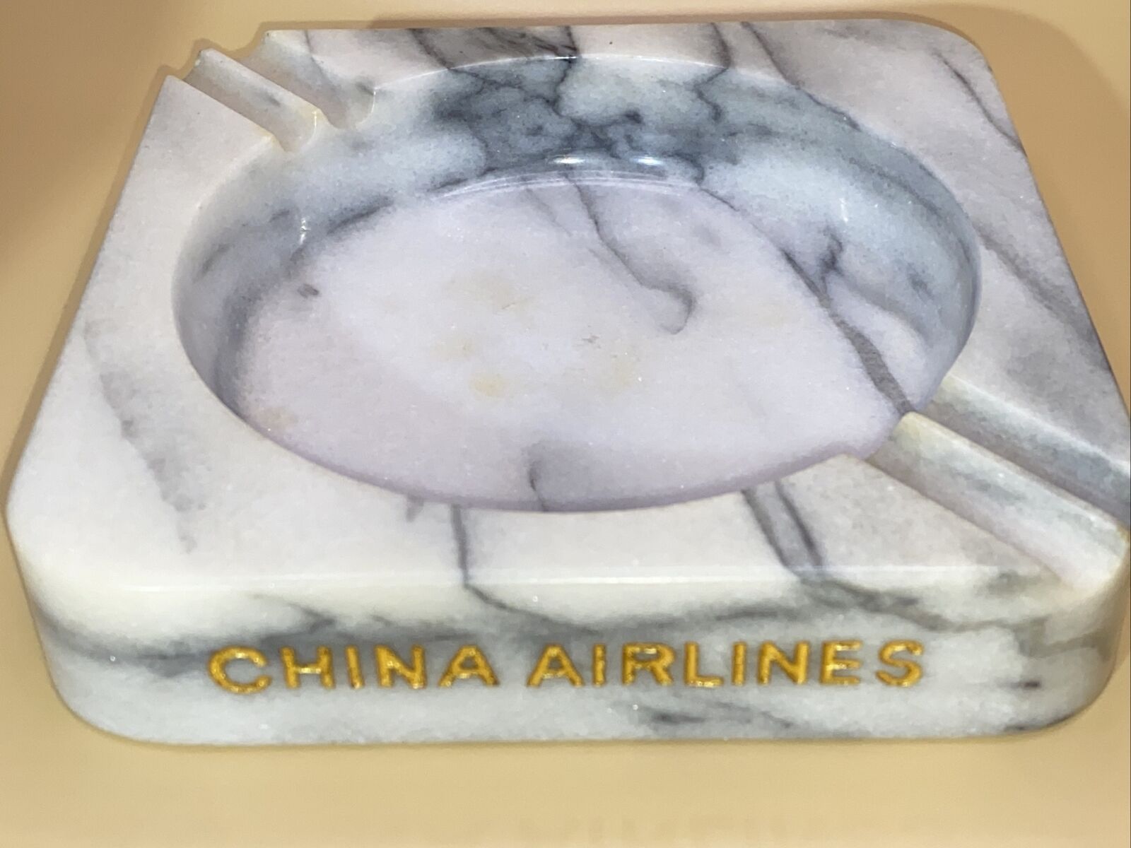 Vintage China Airlines Chinese Marble Ashtray Very Rare Aviation Antiques