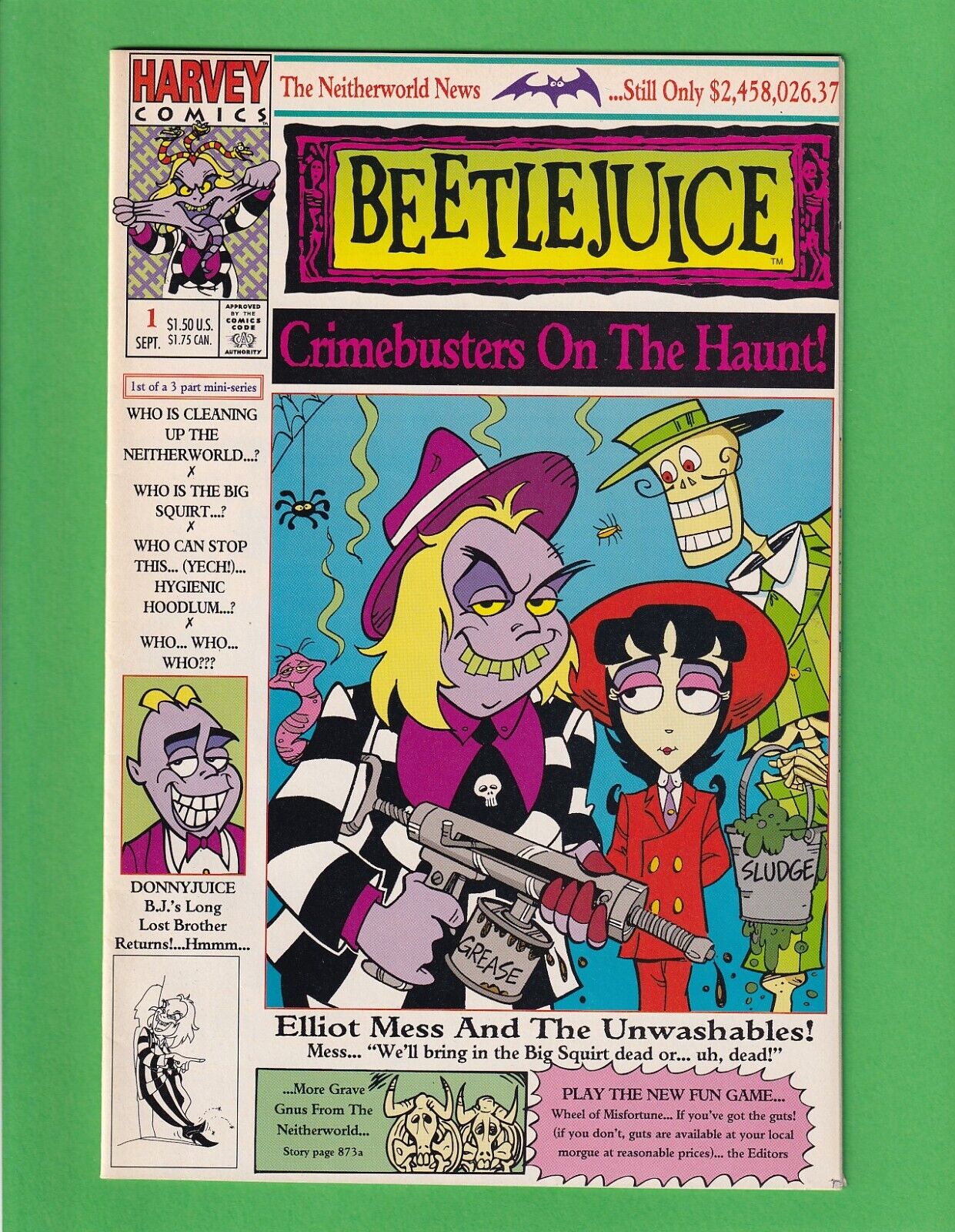 Beetlejuice Crimebusters On The Haunt #1 /1st Donnyjuice / Harvey Comics 1992
