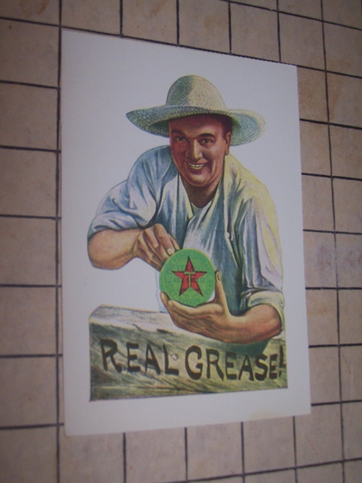 OLD VINTAGE c.early 1900\'s TEXACO REAL AXLE GREASE TRADE/POSTCARD 1989 DOVER