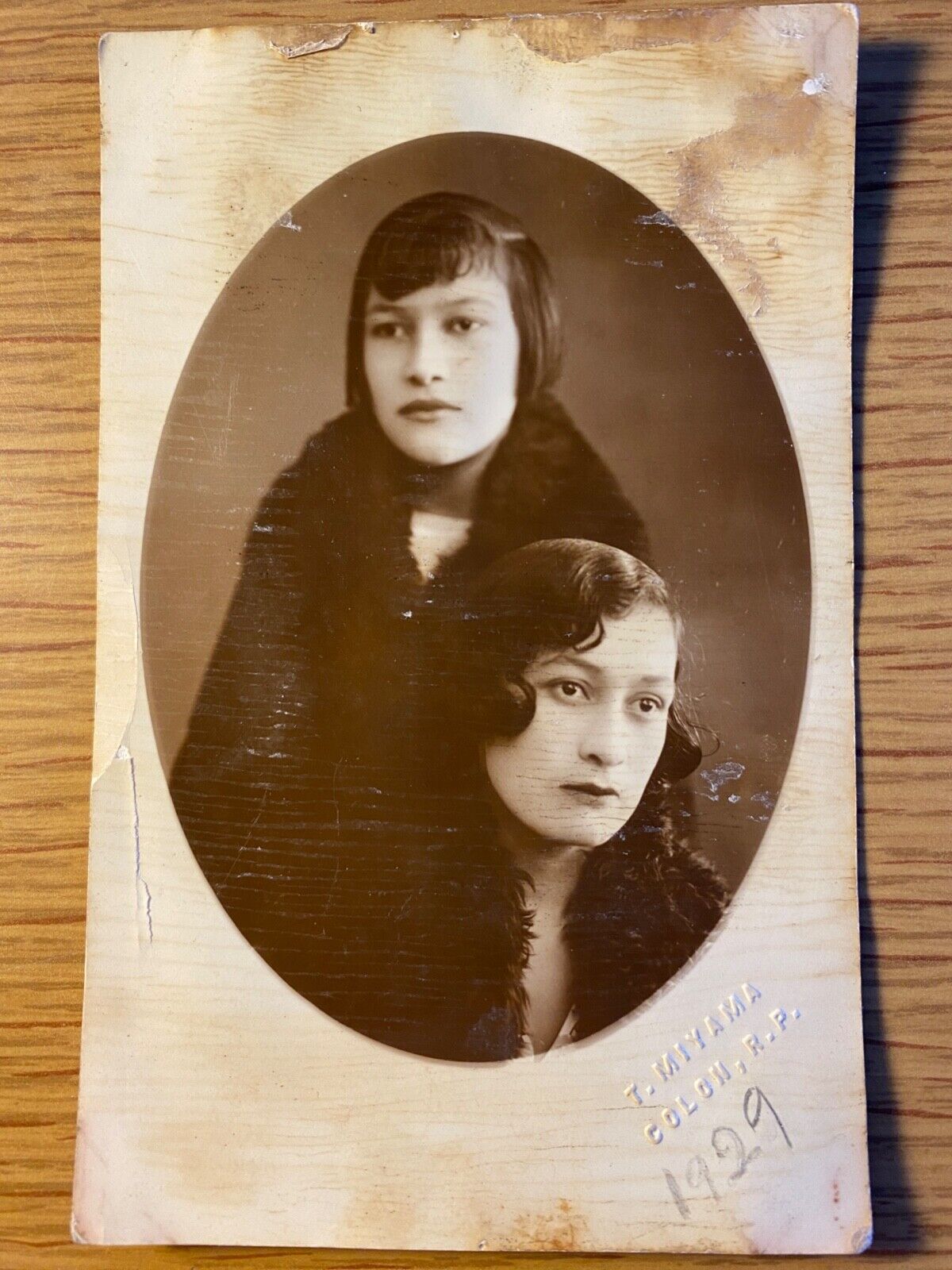 1929 RPPC COLON, REPUBLIC OF PANAMA real photo postcard TWO GORGEOUS YOUNG WOMEN