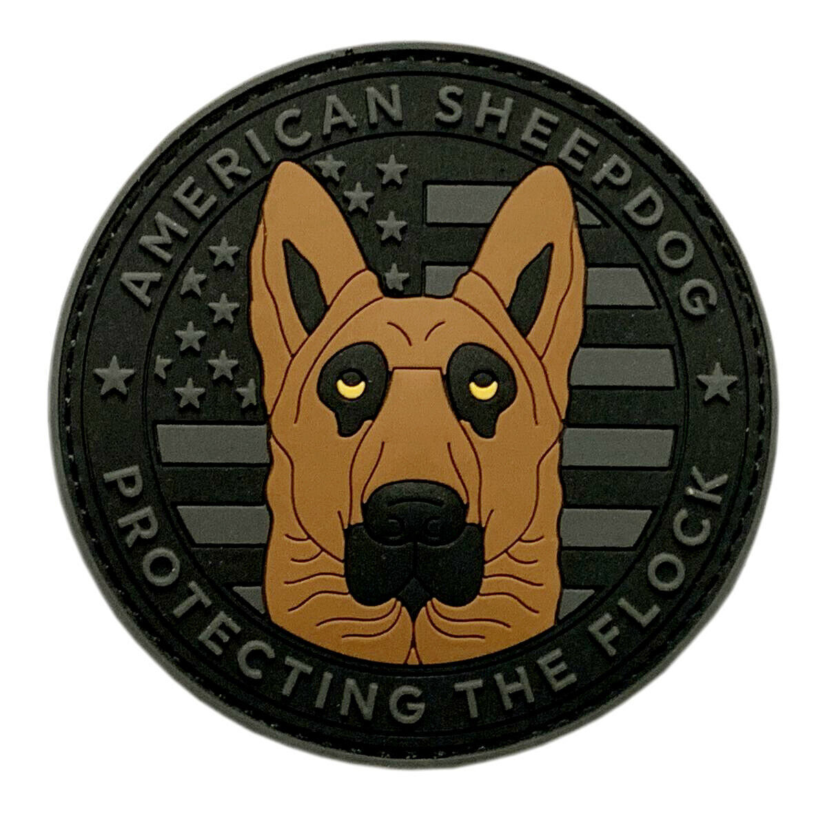 American Sheepdog K-9 USA Flag Protecting The Flock Patch [3-D PVC Rubber-D6]