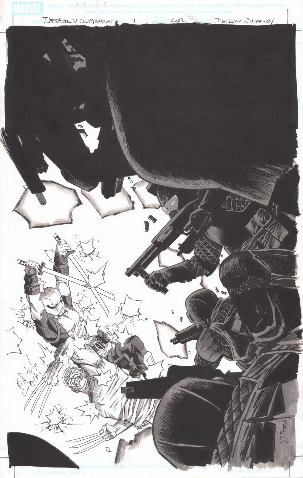 Deadpool vs Old Man Logan #4 Cover Original Art by Declan Shalvey