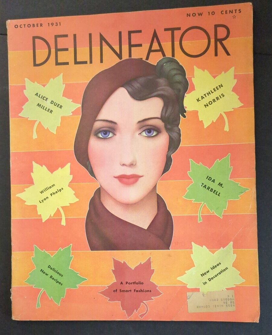 DELINEATOR October 1931 Women's Magazine DYNEVOR RHYS Art Deco Cover PATTERNS