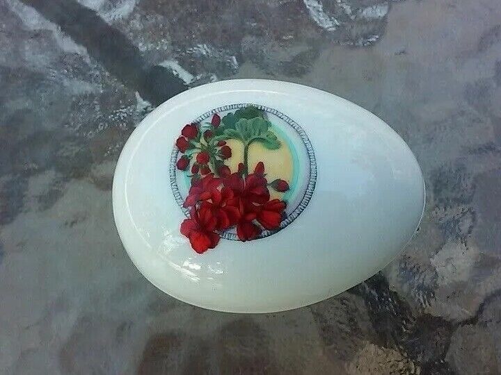 Vtg Porcelain Egg Trinket Dish Country Essence 1987 Enesco Betty Chaisson Rare