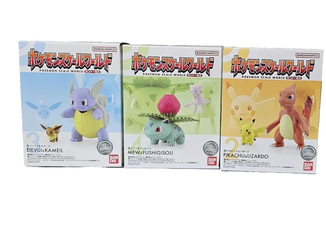 Bandai Pokemon Scale World: Wartortle Eevee, Ivysaur, Mew, Pikachu,Charmeleon, 