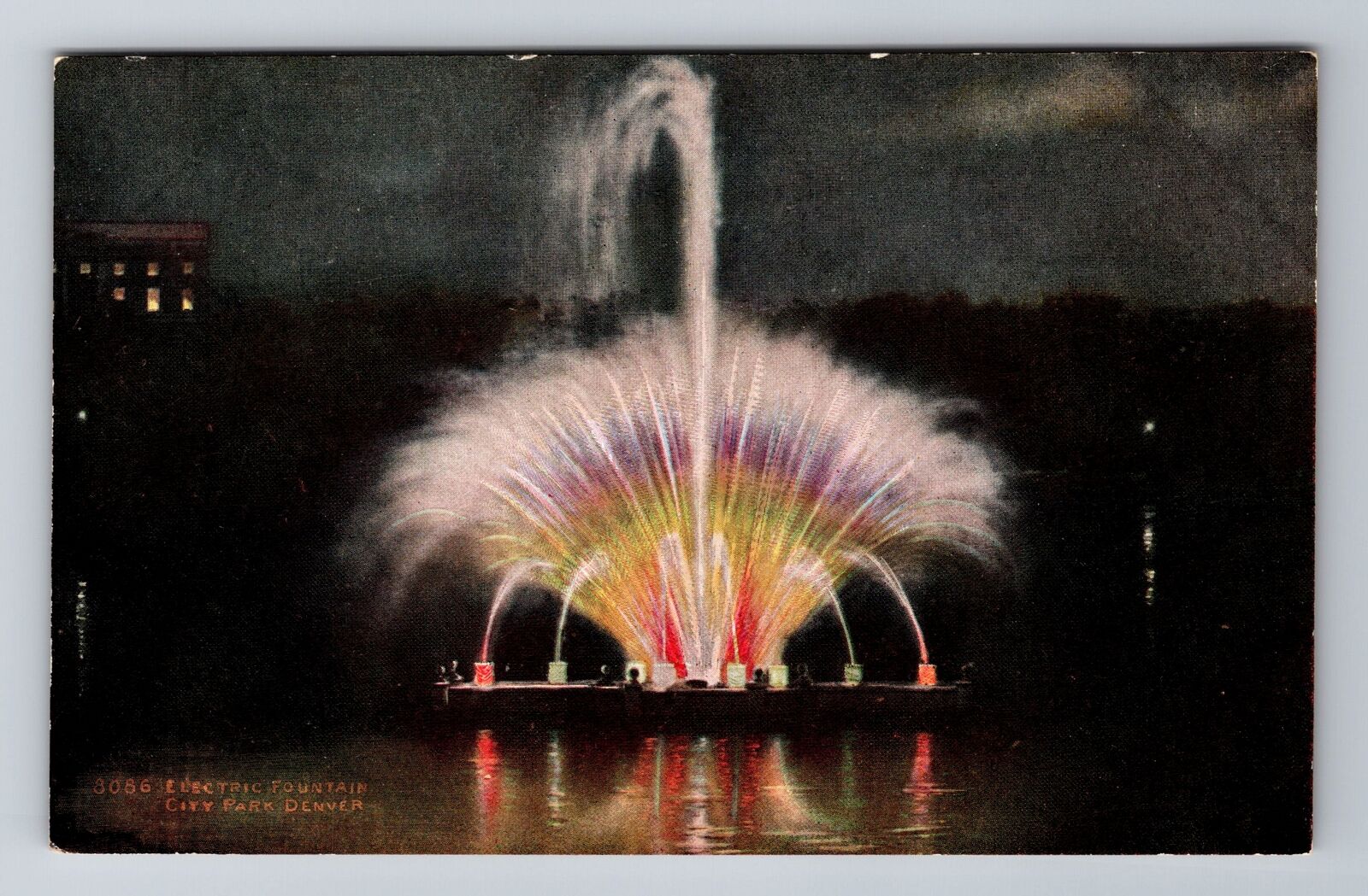 Denver CO-Colorado, Electric Fountain, Vintage Souvenir Postcard