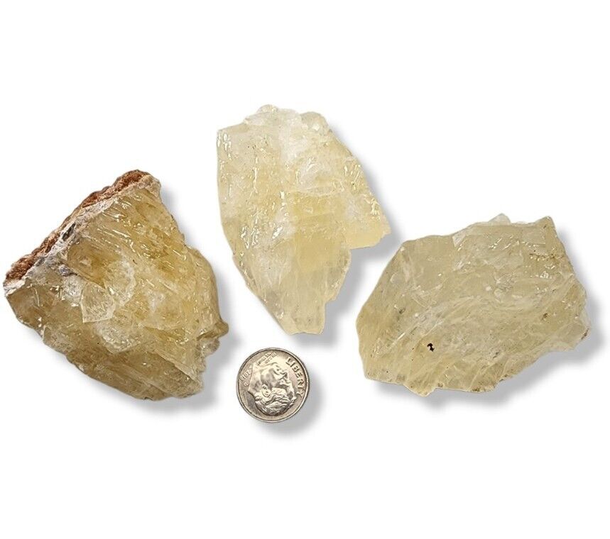 Golden Calcite Crystal Pieces Mexico 214 grams