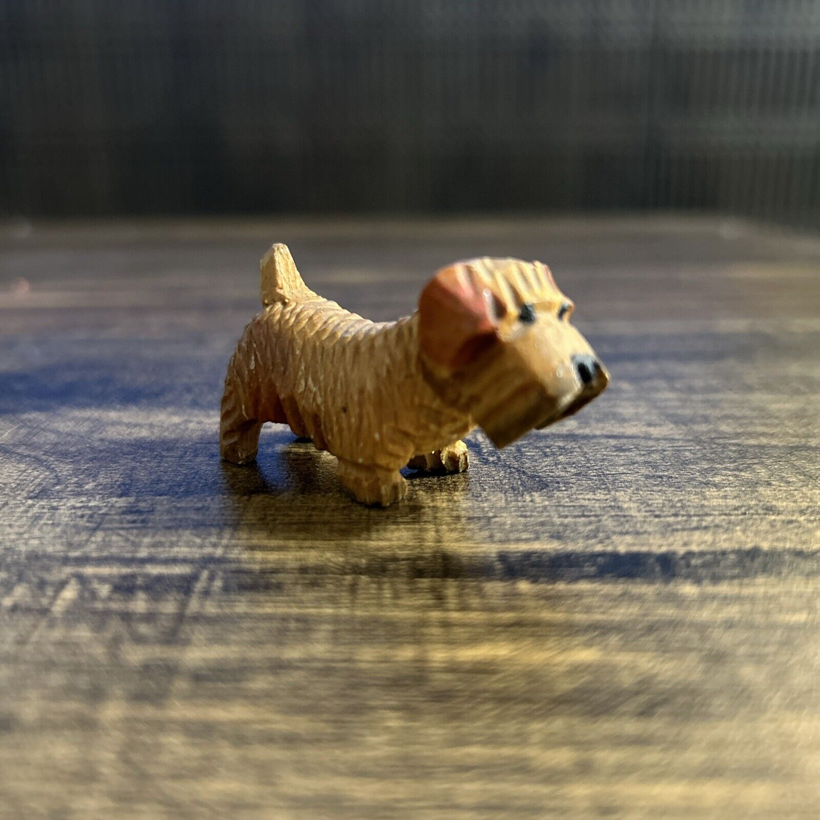Vintage Sealyham Terrier Carved Wood Dog